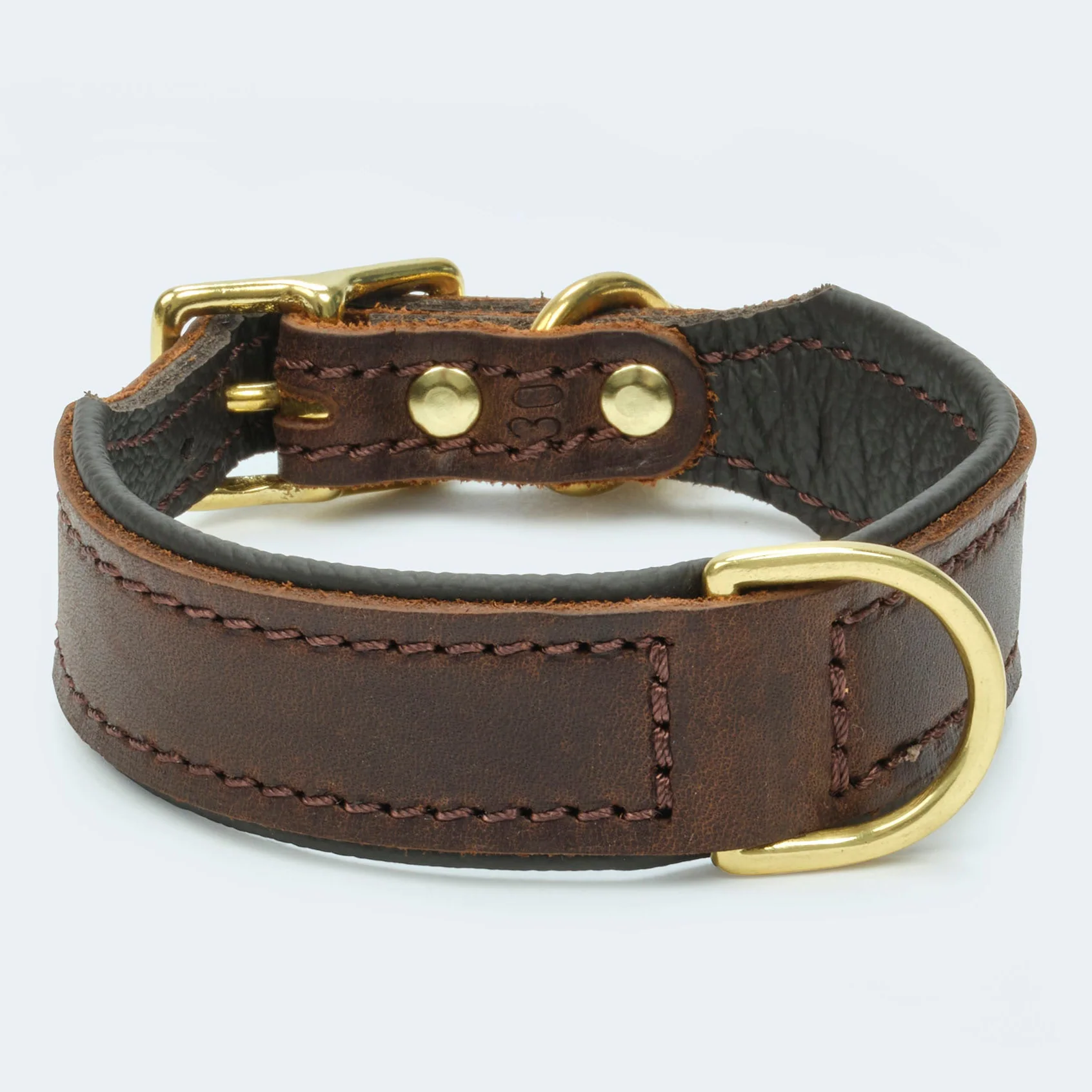 Hundehalsband Leder dunkelbraun